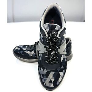 Alegria, TRAQ, Black Geometric Print Lace Up Sneakers Size 7.5-8